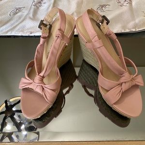 Marc Fisher Pink Wedge Sandals - size 6